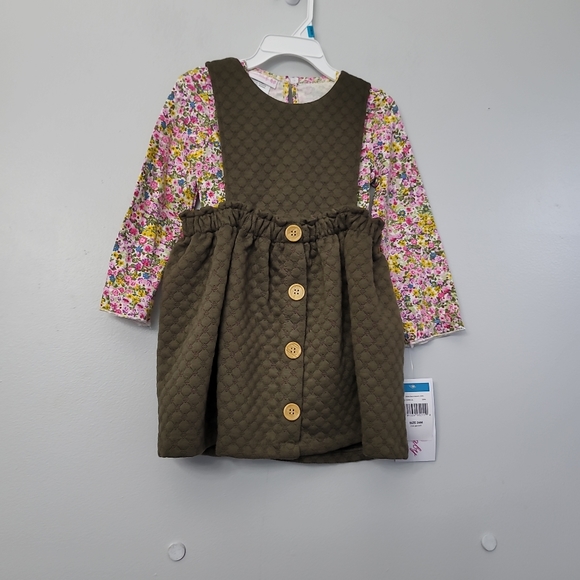 BONNIE JEAN  BABY GIRLS 12-24 MONTHS GIANNA JUMPER DRESS - Picture 1 of 12